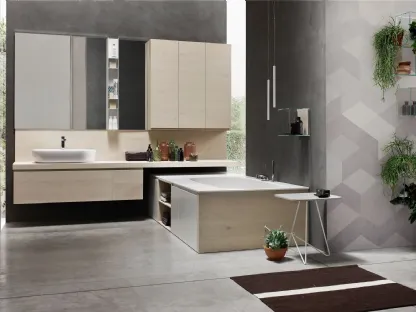 Mobile da Bagno sospeso in Rovere Soul 03 di Arcom