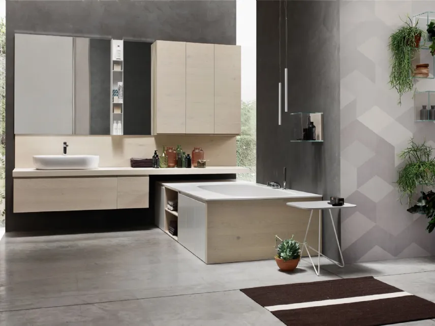 Mobile da Bagno sospeso in Rovere Soul 03 di Arcom