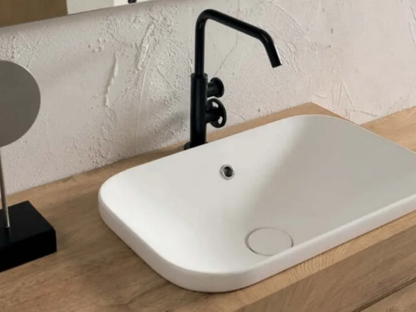 Mobile da bagno sospeso con lavabo ad incasso B-GO BG007 di Compab