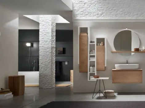 Mobile da Bagno sospeso in rovere naturale Soul 01 di Arcom